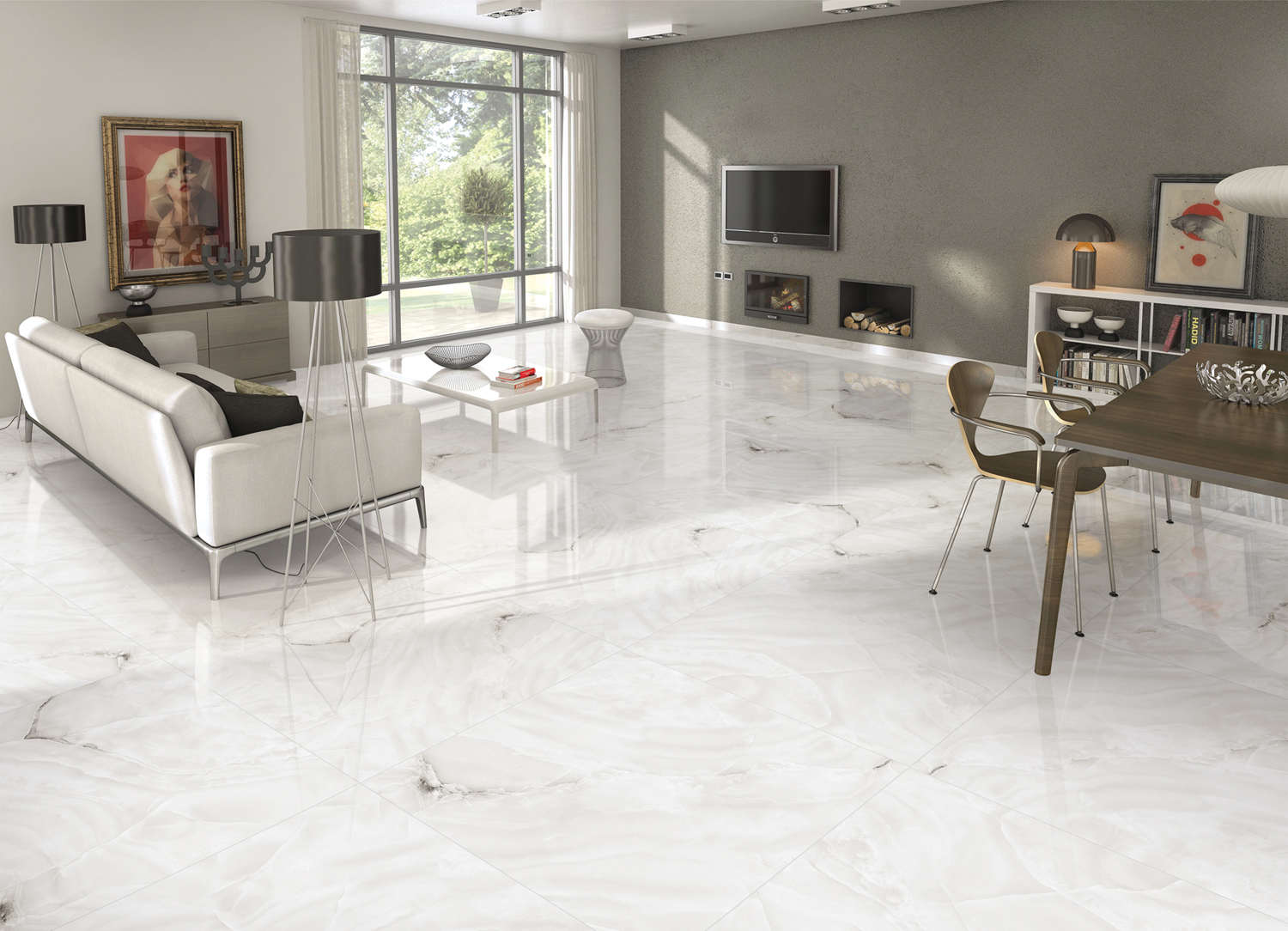 Pr112 керамогранит Lambert Bianco Polished 600*600 (1,44 м2)