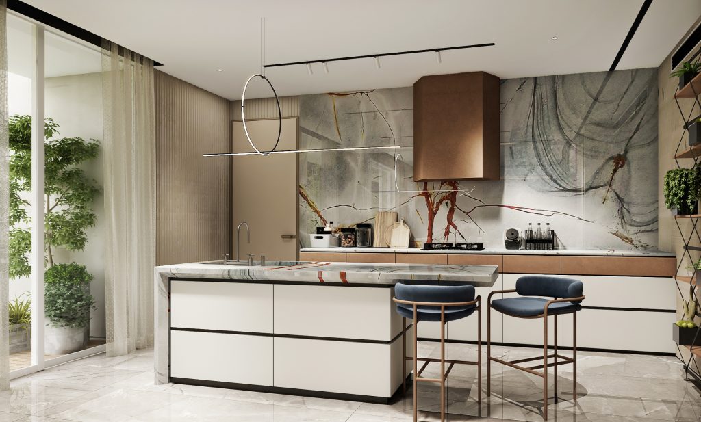 Chic contemporary kitchens that blend elegantly with living areas ...